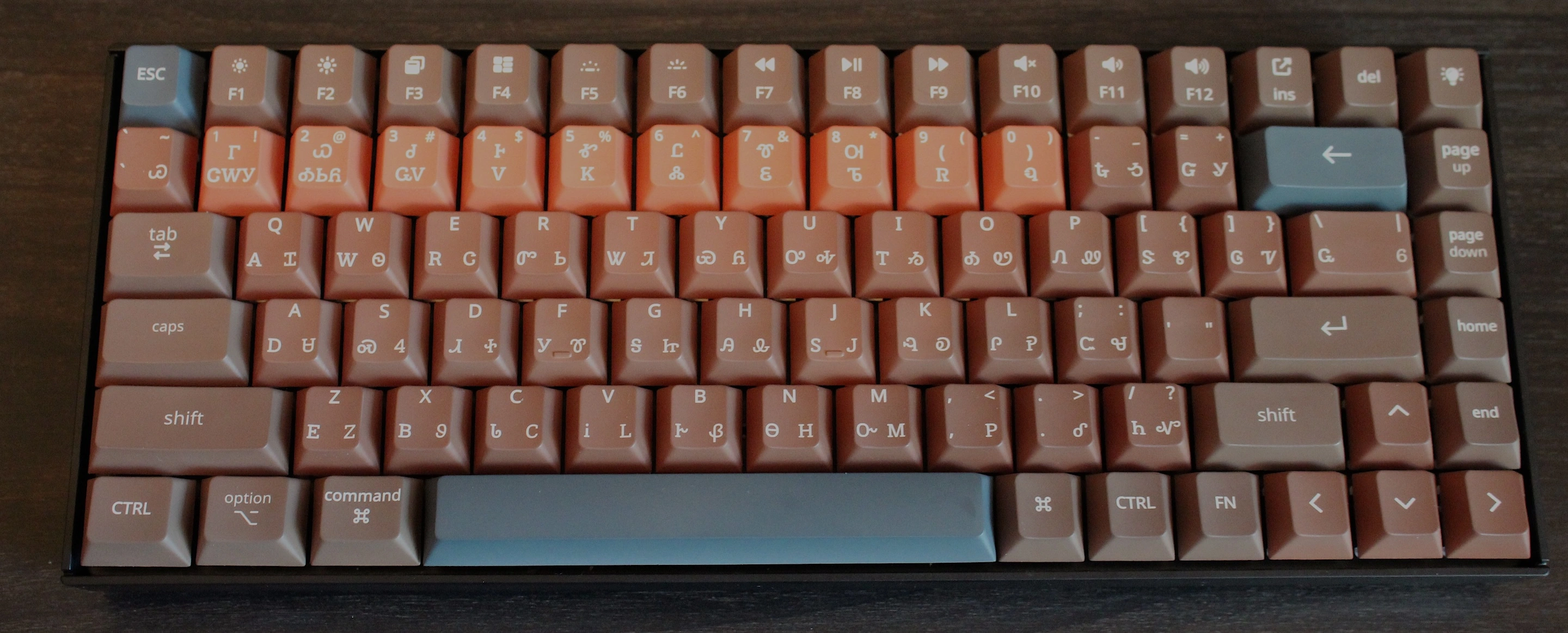 Custom keycaps showcase: Cherokee terracotta